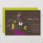 Invitation Fête de vacances de pendaison de crémaillère de (Devant / Derrière)