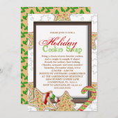 Invitation Fête de vacances d'échange de biscuit de Noël (Devant / Derrière)