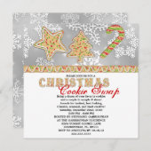 Invitation Fête de vacances d'échange de biscuit de Noël (Devant / Derrière)
