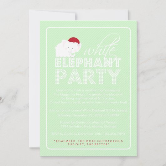 Invitation Fête de vacances d'échange de cadeau d'objet (Devant)