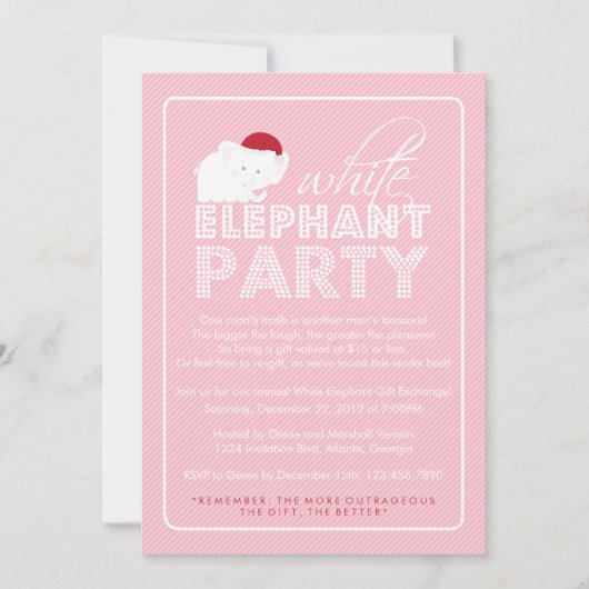 Invitation Fête de vacances d'échange de cadeau d'objet (Devant)