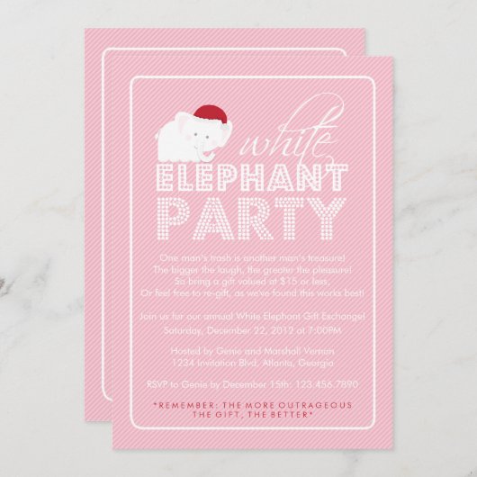 Invitation Fête de vacances d'échange de cadeau d'objet (Devant / Derrière)