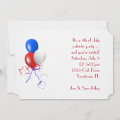 Invitation Fête de vacances d'été (Dos)