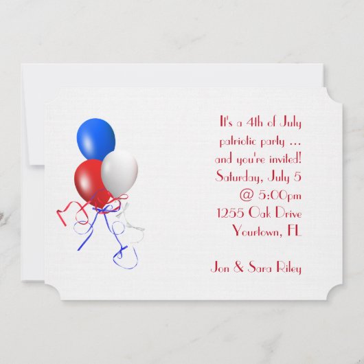 Invitation Fête de vacances d'été (Dos)