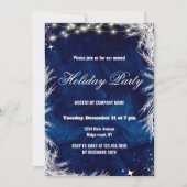 Invitation Fête de vacances d'hiver bleu et blanc 2025 (Devant)