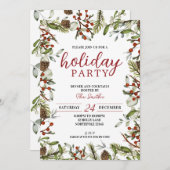 Invitation Fête de Vacances, Dîner et Cocktails (Devant / Derrière)