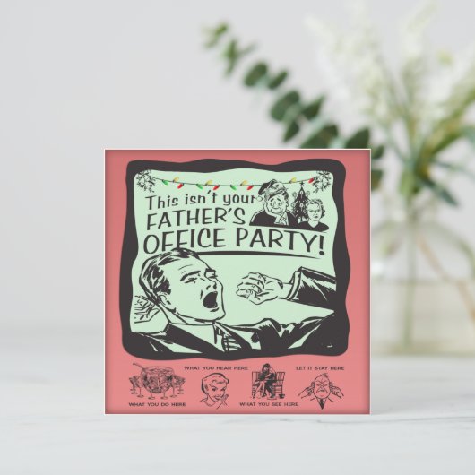 Invitation Fête de vacances drôle de bureau ! (Debout devant)