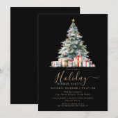 Invitation Fête de vacances élégante de Noël (Devant / Derrière)