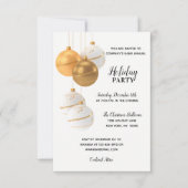 Invitation FÊTE DE VACANCES GOLD White Corporate Office (Devant)