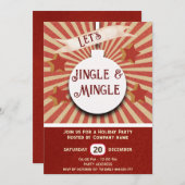Invitation Fête de vacances Jingle & Mingle cool (Devant / Derrière)
