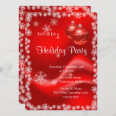 Invitation Fête de vacances joyeuse sur fond rouge et vert (Devant / Derrière)