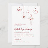 Invitation Fête de vacances Monogramme Bauble Ornements Berry (Devant)