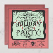 Invitation Fête de vacances Père Noël (Devant / Derrière)