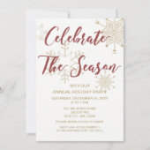 Invitation Fête de vacances Red and Gold Modern (Devant)