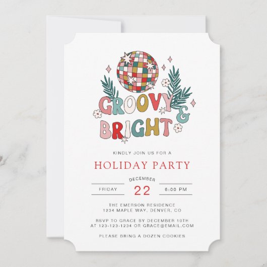 Invitation Fête de vacances Retro (Devant)