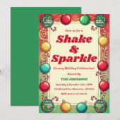 Invitation Fête de vacances Retro Groovy Shake & Sparkle (Devant / Derrière)