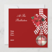 Invitation Fête de vacances Rouge Blanc Candy Stri (Dos)