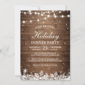 Invitation Fête de Vacances Russe Chaîne de bois Lumières Sno (Devant)