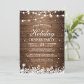 Invitation Fête de Vacances Russe Chaîne de bois Lumières Sno (Debout devant)