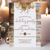 Invitation Fête de vacances Rustic Country Pine Cone