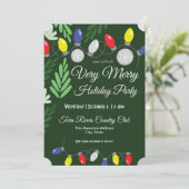 Invitation Fête de Vacances Très Joyeux Lumières De Vacances  (Debout devant)