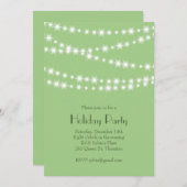 Invitation Fête de vacances vert clair Twinkle Lights (Devant / Derrière)