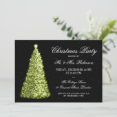 Invitation Fête de vacances verte élégante d'arbre de Noël (Debout devant)