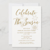 Invitation Fête de vacances White and Gold Modern (Devant)