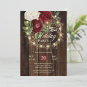 Invitation Fête de Vacances - Wreath Rustique Woodsy Lightnin (Debout devant)