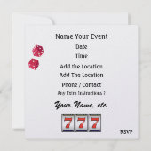 Invitation Fête de Vegas - Casino / Poker - SRF (Dos)