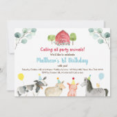 Invitation Fête de verdure de ferme Anniversaire animal (Devant)