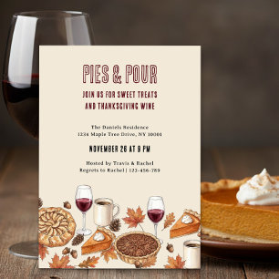 Invitation Fête de vins et desserts de Thanksgiving
