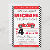 INVITATION FÊTE DE VOITURE DE COURSE (Devant)