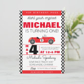 INVITATION FÊTE DE VOITURE DE COURSE (Debout devant)