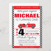 INVITATION FÊTE DE VOITURE DE COURSE (Devant / Derrière)