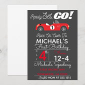 INVITATION FÊTE DE VOITURE DE COURSE (Devant / Derrière)