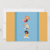 Invitation Fête de Yoga Anniversaire Stretch Girls Garçons Ph (Dos)