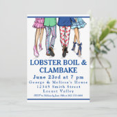 Invitation Fête d'ébullition de homard d'illustration de mode (Debout devant)