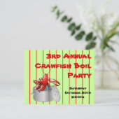 Invitation Fête d'ébullition de l'écrevisse roux Année annuel (Debout devant)