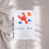 Invitation Fête d'ébullition du homard à l'aquarelle décontra