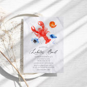 Invitation Fête d'ébullition du homard à l'aquarelle décontra