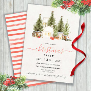 Invitation Fête d'échange Cadeau Arbre de Noël