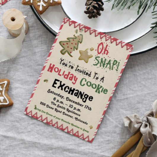 Invitation Fête d'échange de biscuits de fêtes