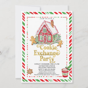Invitation Fête d'échange de biscuits de maison en pain d'épi