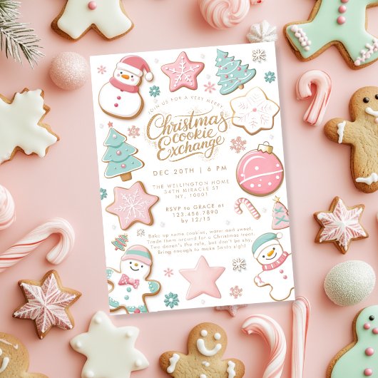Invitation Fête d'échange de biscuits de Noël