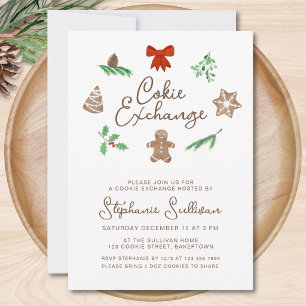 Invitation Fête d'échange de biscuits de Noël