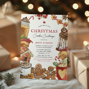 Invitation Fête d'échange de biscuits de Noël adorables