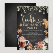 Invitation Fête d'échange de biscuits de Noël au cacao chaud (Devant / Derrière)