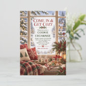 Invitation Fête d'échange de biscuits de Noël cosy (Debout devant)