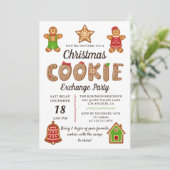 Invitation Fête d'échange de biscuits de Noël en pain d'épice (Debout devant)